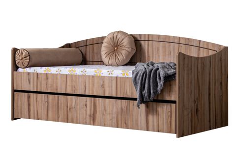 AKASYA YAVRULU KARYOLA, CEVİZ, 90X200