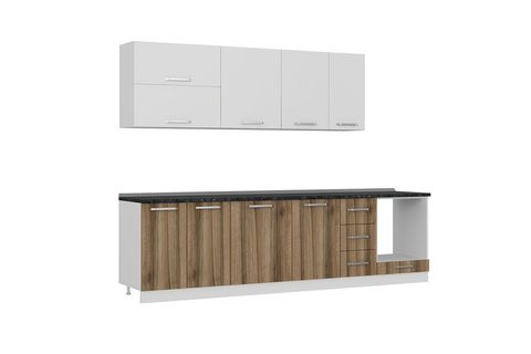 MİNAR LOTUS 290 CM MUTFAK DOLABI BEYAZ DORE 290-D6