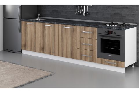 MİNAR 280 CM MUTFAK DOLABI BEYAZ DORE 280-D3-ALT MODÜL