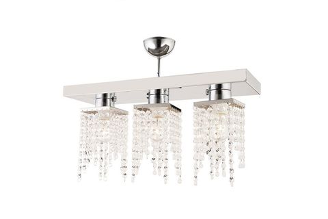 APLİQA NİKOLA ÜÇLÜ KRİSTAL TAŞLI AVİZE, KROM
