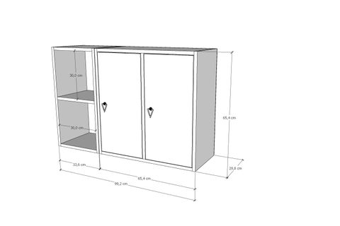 BK ÇOK AMAÇLI DOLAP, 2 KAPAKLI, NRG