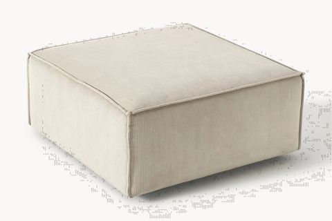 LENA KADİFE FİTİLLİ PUF, BEYAZ