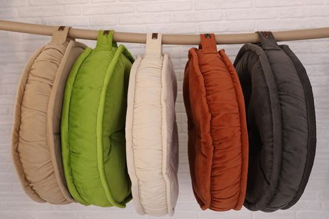 ASİA KADİFE DEKORATİF YUVARLAK MİNDER FISTIK YEŞİLİ