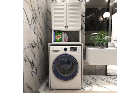 YILDIZ ELEGANCE LUXE ÇAMAŞIR MAKİNESİ DOLABI, BEYAZ