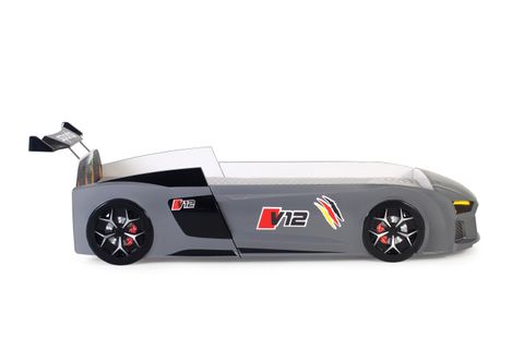 AUDİ IŞIKLI ARABALI YATAK,  GRİ, V12