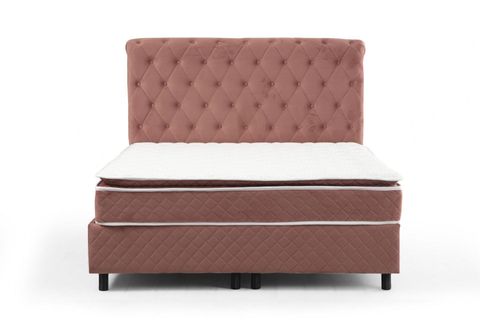 SONATA VASSİ ÇİFT KİŞİLİK BAZA+BAŞLIK+YATAK, GÜL KURUSU, 120X200