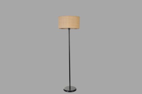 FRENK LAMBADER, SİYAH HASIR RATTAN ABAJURLU
