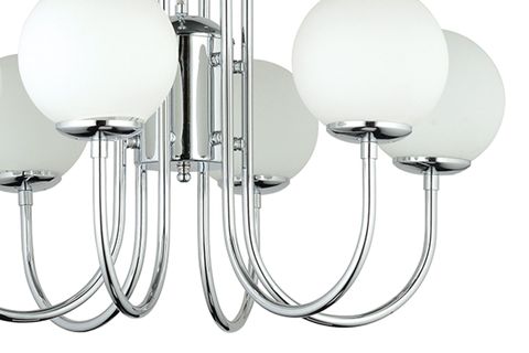 LAMPALUCE ESTA MODERN ALTILI  CAMLI AVİZE, KROM, 65X80CM
