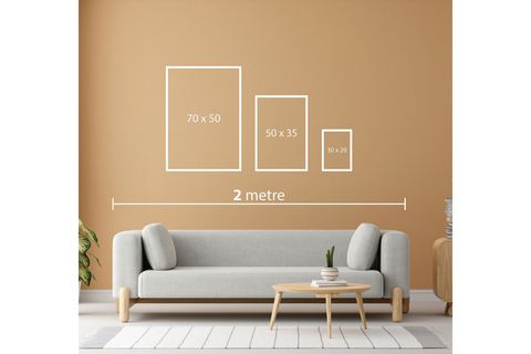 PREMİUM AHŞAP ÇERÇEVELİ ÜÇLÜ İSKANDİNAV BOHEM TABLO SETİ, SET9, 70X50