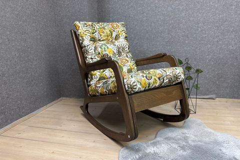 KONTES SALLANAN SANDALYE, RETRO YEŞİL, KOYU CEVİZ