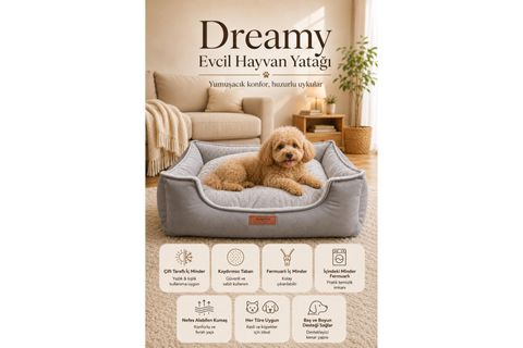 DREAMY NEST BED, K.GRİ GRİ, XL BEDEN, 75X95X22 CM