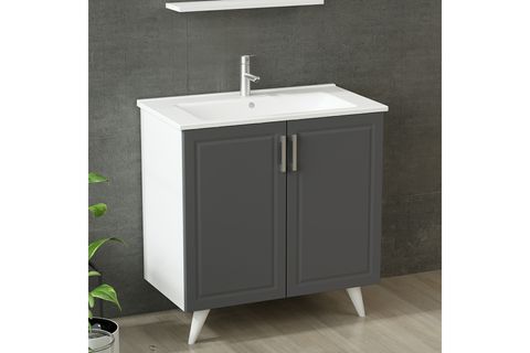SANYA BANYO DOLABI 85CM AY2K 1EA1R ETJ BEYAZ ANTRASİT