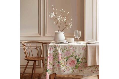 BAHAR GÜLLERİ PAMUK MASA ÖRTÜSÜ, 100X100 CM