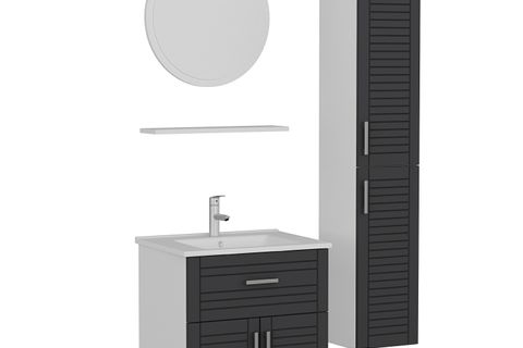 VERA BANYO DOLABI 65CM AS2K1Ç+1YA1R+ETJ+BOY BEYAZ ANTRASİT