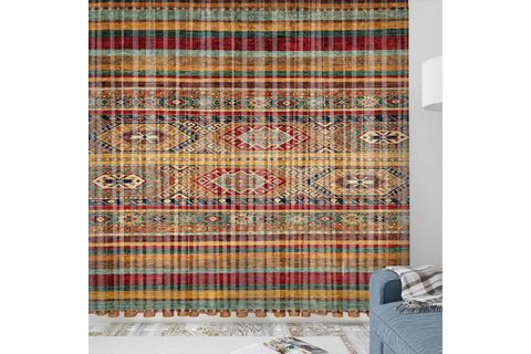 ELSE OTANTİK ETNİK DESENLİ DEKORATİF MODERN 3D TÜL FON PERDE 140X270
