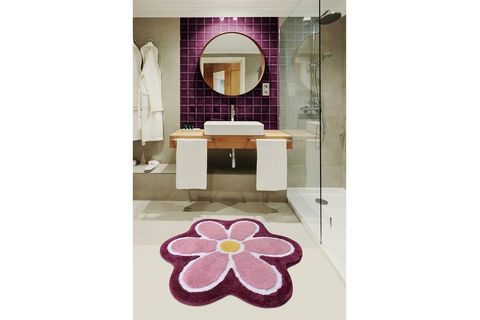CHİLAİ HOME FLOWER MOR ÇAP 90 CM BANYO HALISI