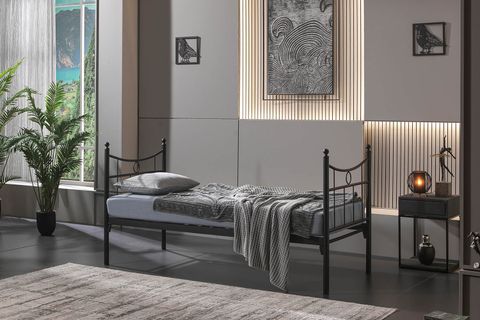 UNİMET DAİLY DAYBED METAL YAVRULU KARYOLA, SİYAH, 90X200