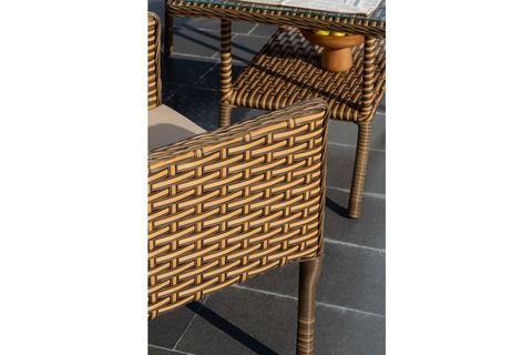 LETRA RATTAN İKİLİ BAHÇE MOBİLYASI, KAHVERENGİ