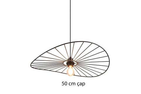 ZEYNEP ENDÜSTRİYEL SİYAH SARKIT KAFES AVİZE, 50 CM ÇAP