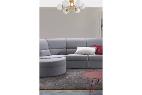 DOLUNAY ALTILI AVİZE, GOLD BEYAZ CAMLI