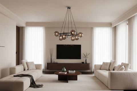 BUSE SEKİZLİ AVİZE, SİYAH KROM