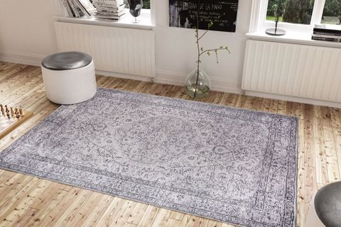 ARTLOOP ESKİTME DESENLİ DORİAN DEKORATİF ŞÖNİL DOKUMA GRİ HALI AL 97 210X310