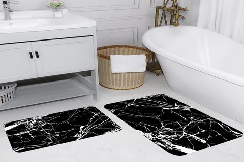 DİJİTAL BASKI, KAYMAZ TABAN İKİLİ BANYO PASPASI 100X60 + 60X50 CM  RVG5100