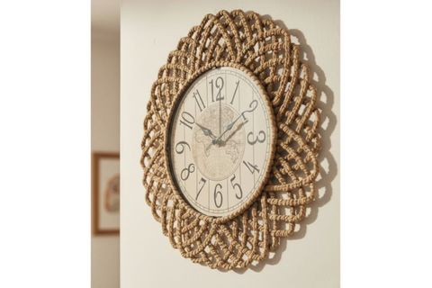 BOHEM HASIR ÇERÇEVELİ DUVAR SAATİ, 43 CM, HOM-1322