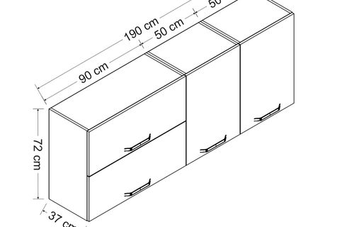 MİNAR 190 CM MUTFAK DOLABI BEYAZ 190-B2-ÜST MODÜL