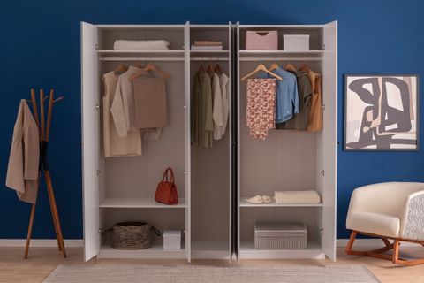 LUNA NOX AÇIK GRİ PANJUR GARDIROP, 5 KAPAKLI