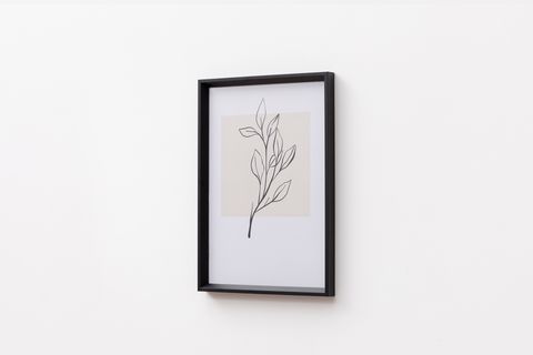 FLORAL ÜÇLÜ TABLO SETİ, SİYAH ÇERÇEVE, 33X48