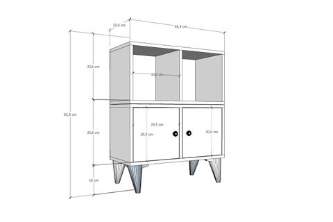 YUSUF KOMODİN, 2 KAPAKLI AYAKLI, KMD-1052-Ç