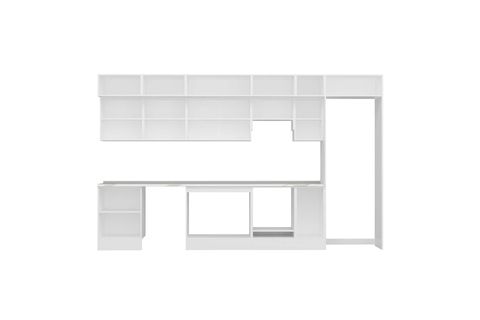 ALVİNKA 390X240 CM KLASİK MEBRAN MUTFAK DOLABI, MB E90S60S40 1 MEBRAN BEYAZ MDF