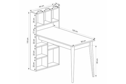 CALVİA ÇALIŞMA MASASI, BEYAZ RAHLE
