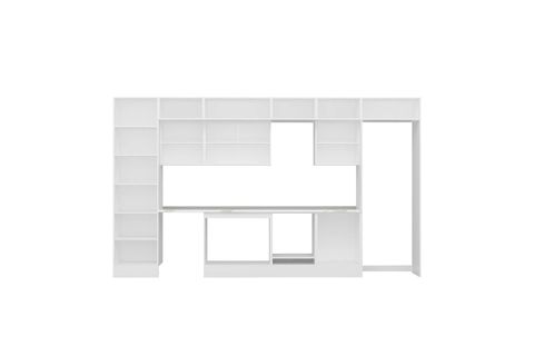 ALVİNKA 410X240 CM KLASİK MEBRAN MUTFAK DOLABI, MBB E90B60S60 3 MEBRAN BEYAZ SUNTALAM