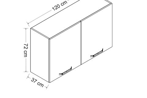 MİNAR 120 CM MUTFAK DOLABI BEYAZ 120-B1-ÜST MODÜL