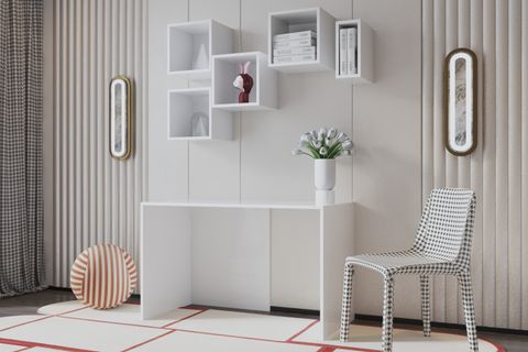 MİNİMALİST ÇALIŞMA MASASI, TASARIM DUVARA MONTE