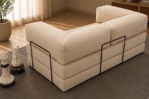 COMFORT SERİSİ YATAKLI ÜÇLÜ MODÜL, KREM