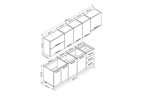 MİNAR ATLANTİS 285 CM MUTFAK DOLABI BEYAZ DORE 285-D4