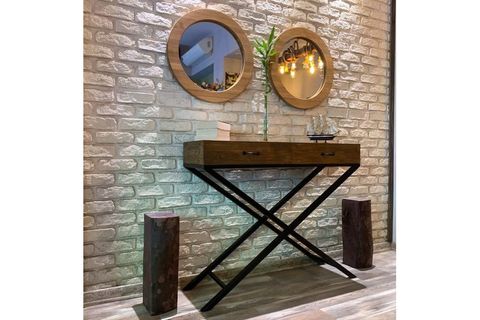 NEOSTİLL DOĞAL AHŞAP MASİF ÇERÇEVE DEKORATİF 62 CM AYNA
