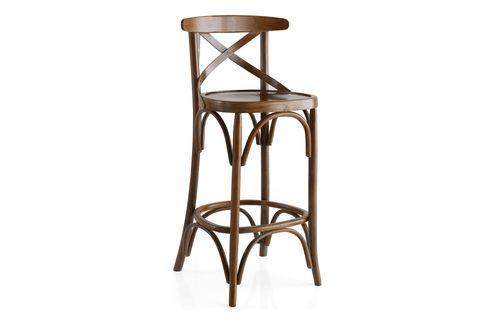 THONET ÇARPI ÇITALI BAR SANDALYESİ, CEVİZ
