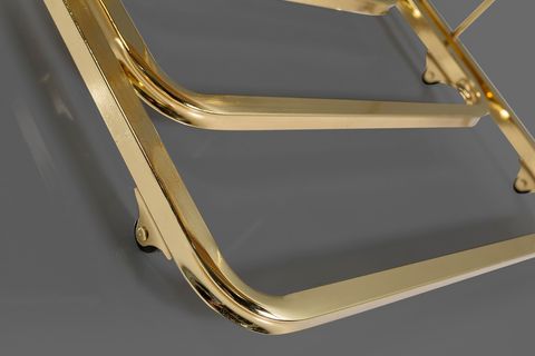 TEKERLEKLİ YAN ZİGON SEHPA, GOLD AYAK, DÖRTLÜ, FÜME BEYAZ