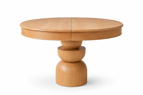 BOĞUM AYAKLI YUVARLAK AÇILIR MASA, NATUREL, 90 CM