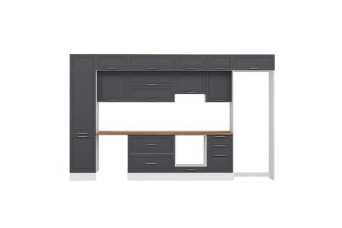 ALVİNKA 380X240 CM KLASİK MEBRAN MUTFAK DOLABI, MBB E80B50S50 1 MEBRAN ANTRASİT SUNTALAM