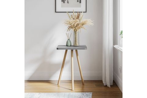 KOZİ KARE AHŞAP AYAKLI YAN SEHPA, ANTRASİT