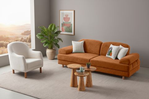 ATHENS YATAKLI SANDIKLI ÜÇLÜ KOLTUK, TURUNCU