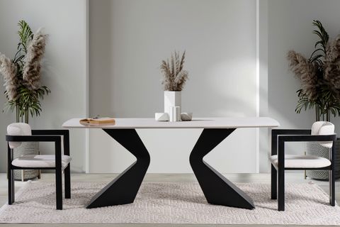 ATEZ MERMER BASKI MDF YEMEK MASASI