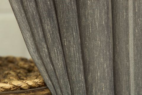 MASSARELLİ KIRÇILLI KETEN SIK PİLE TÜL PERDE, ANTRASİT, 250X260