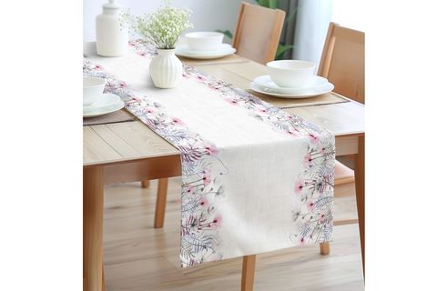 KIR ÇİÇEĞİ PAMUKLU MASA RUNNER, 0062 50X150 CM