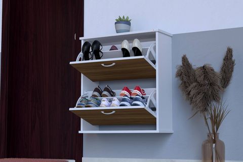 UMAY ASMA 72 CM 2 DÜŞER KAPAKLI AYAKKABILIK, CEVİZ